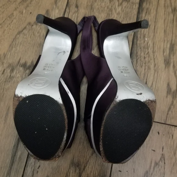 Bebe Zahara Purple Satin Heels Size 7 - Picture 8 of 15